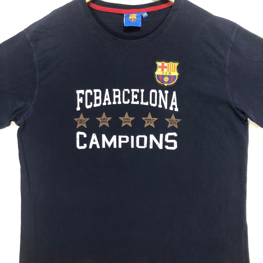 FC Barcelona Champions T-Shirt Soccer Football Graphic Tee XXL‎